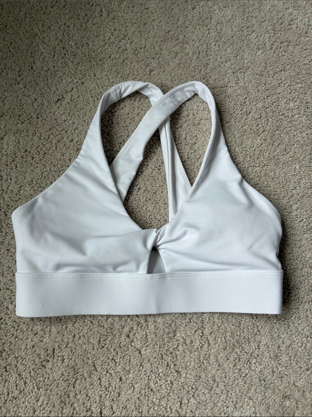 Fabletics White Twist-Front Sports Bralette size S